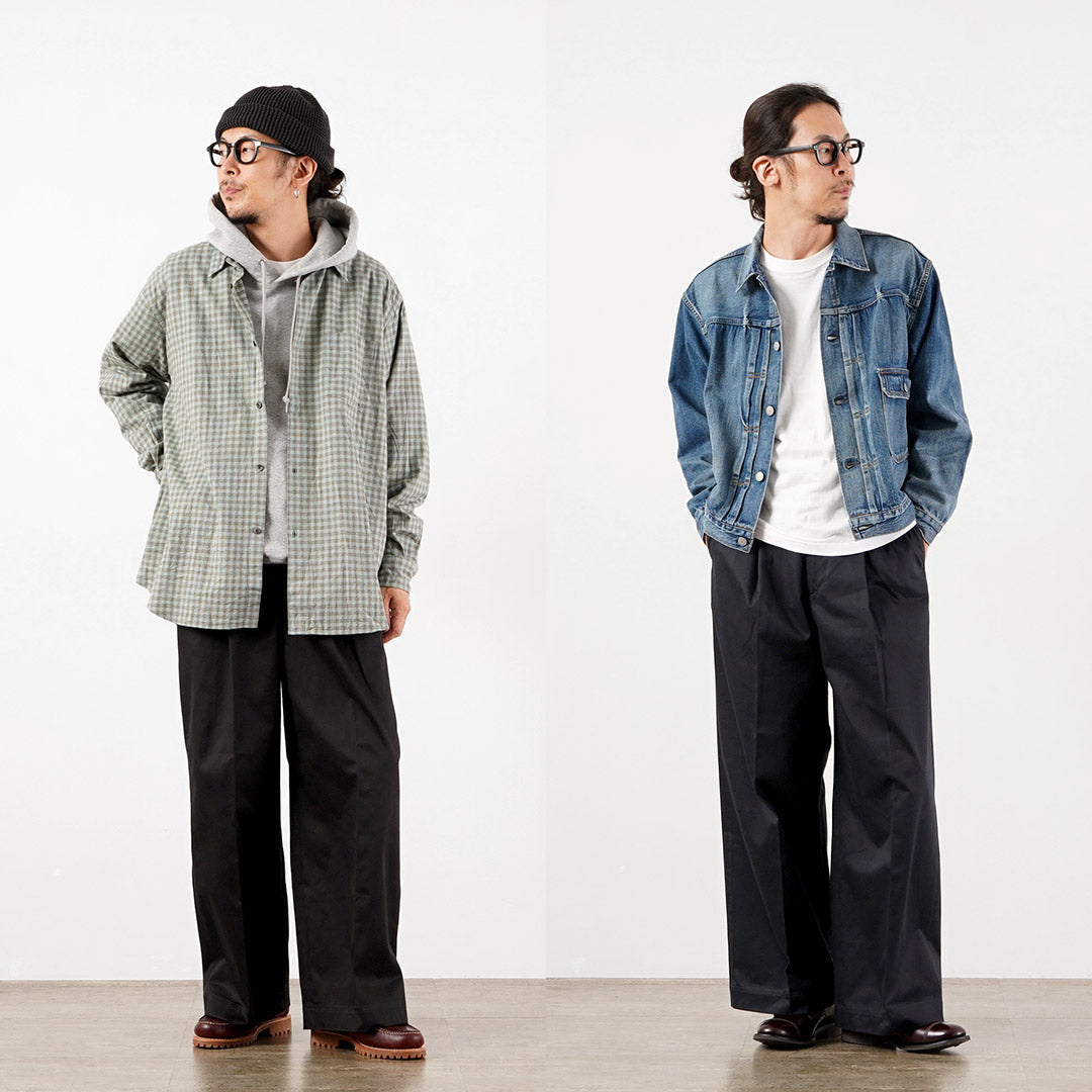 UNIVERSAL PRODUCTS. / 2-Tuck Wide Chino Trousers