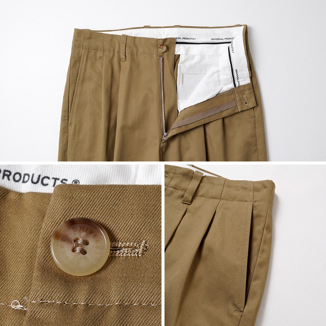 UNIVERSAL PRODUCTS. / 2-Tuck Wide Chino Trousers