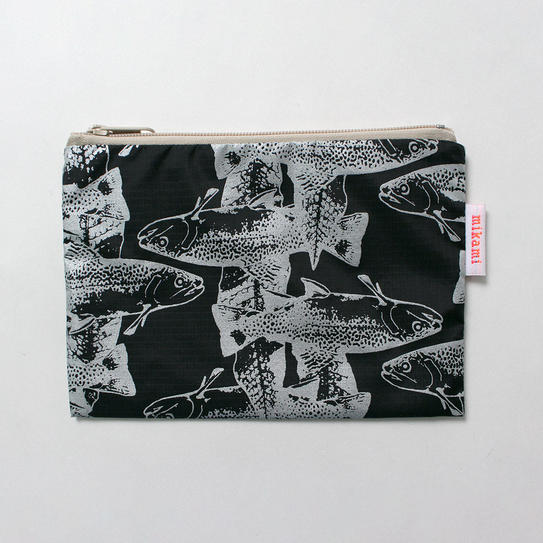 MIKAMI / Hand-Printed Multi-Zip Nylon Pouch