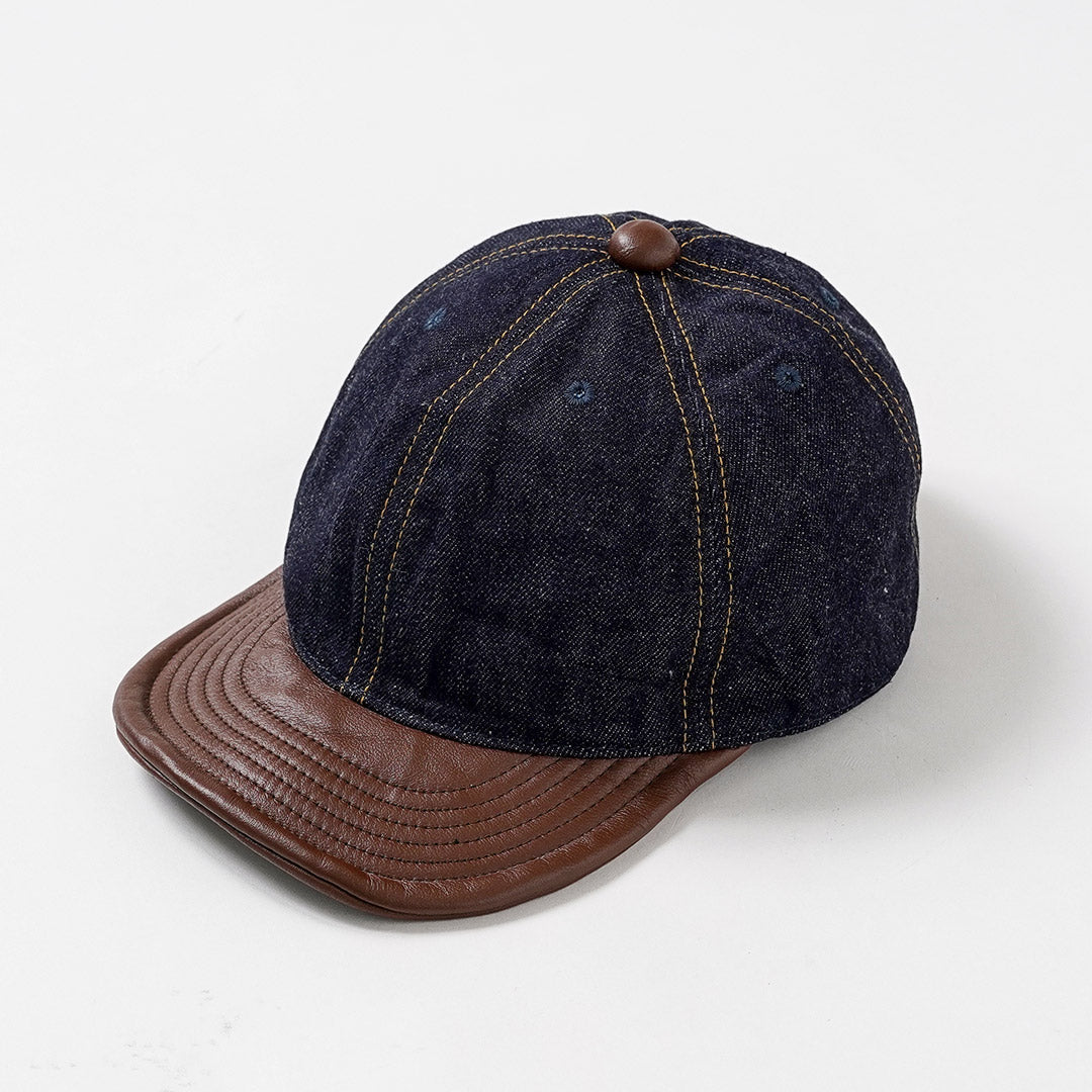 HIGHER /“鑲邊牛仔布 × 皮革帽簷帽”