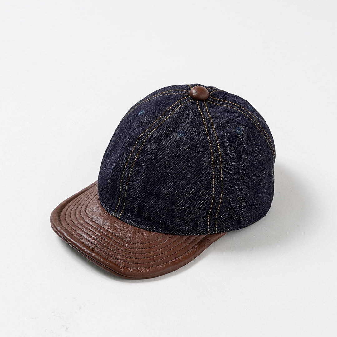 HIGHER /“鑲邊牛仔布 × 皮革帽簷帽”