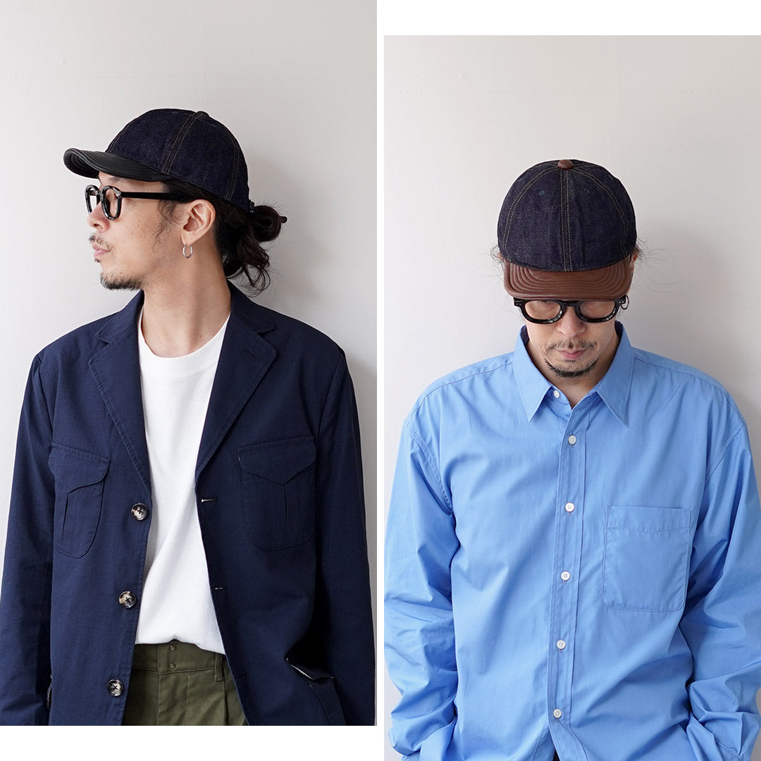 HIGHER /“鑲邊牛仔布 × 皮革帽簷帽”
