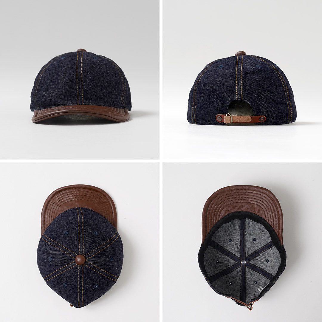 HIGHER /“鑲邊牛仔布 × 皮革帽簷帽”