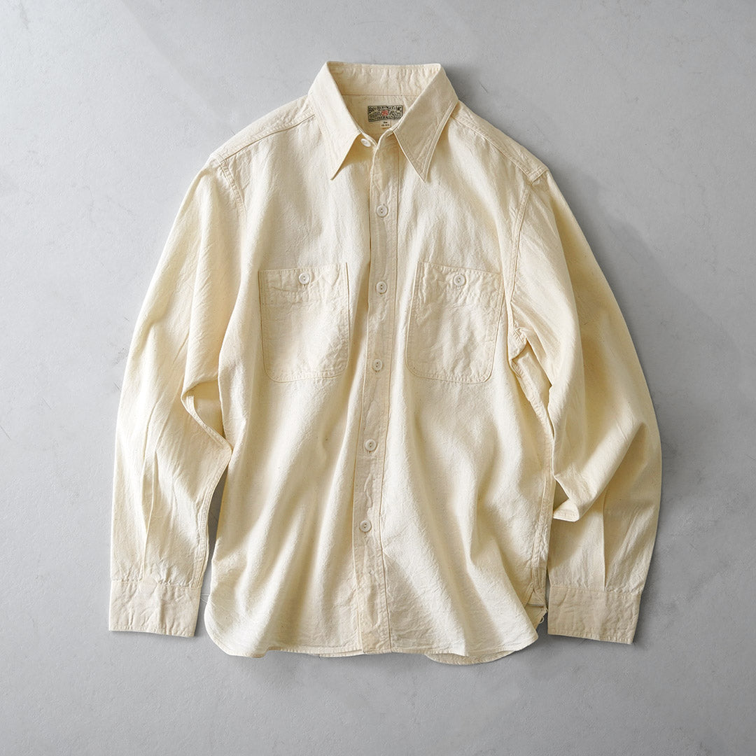 BUZZ RICKSONS / Camisa de trabajo de cambray blanca