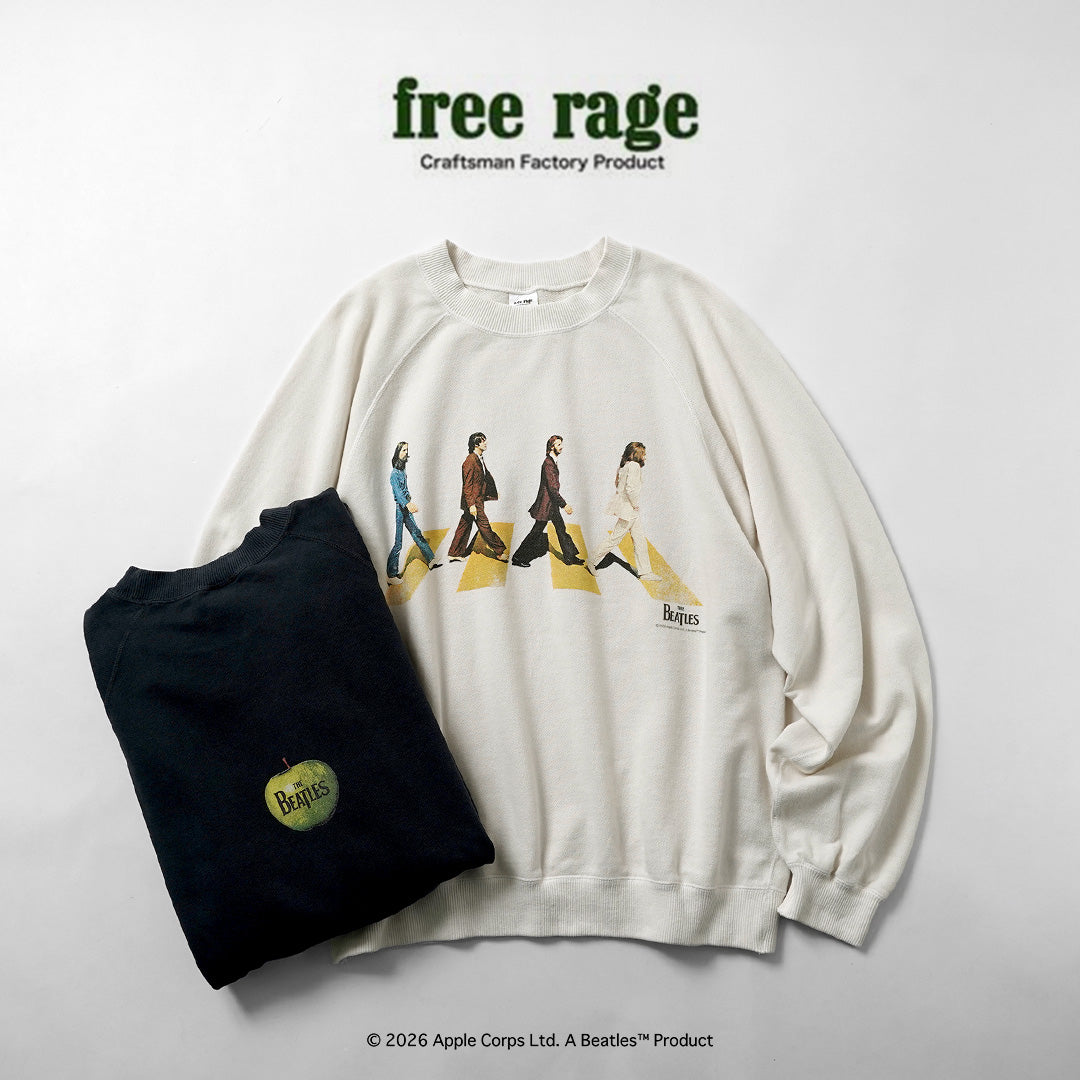 FREE RAGE / 비틀즈 × FREE RAGE Last Recording Raglan Crew 스웨트셔츠