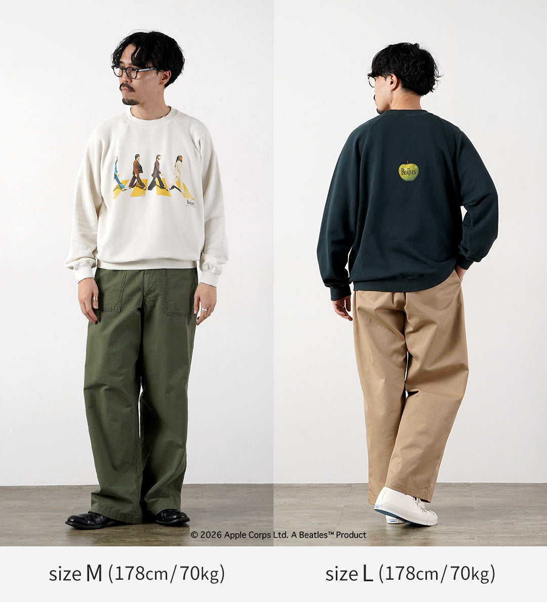 FREE RAGE / 비틀즈 × FREE RAGE Last Recording Raglan Crew 스웨트셔츠