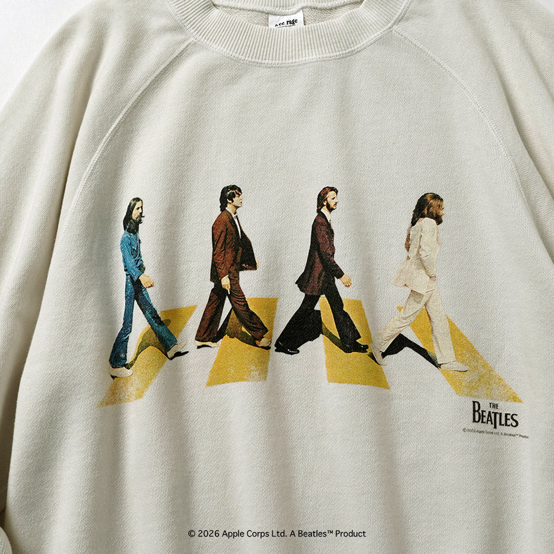 FREE RAGE / 비틀즈 × FREE RAGE Last Recording Raglan Crew 스웨트셔츠