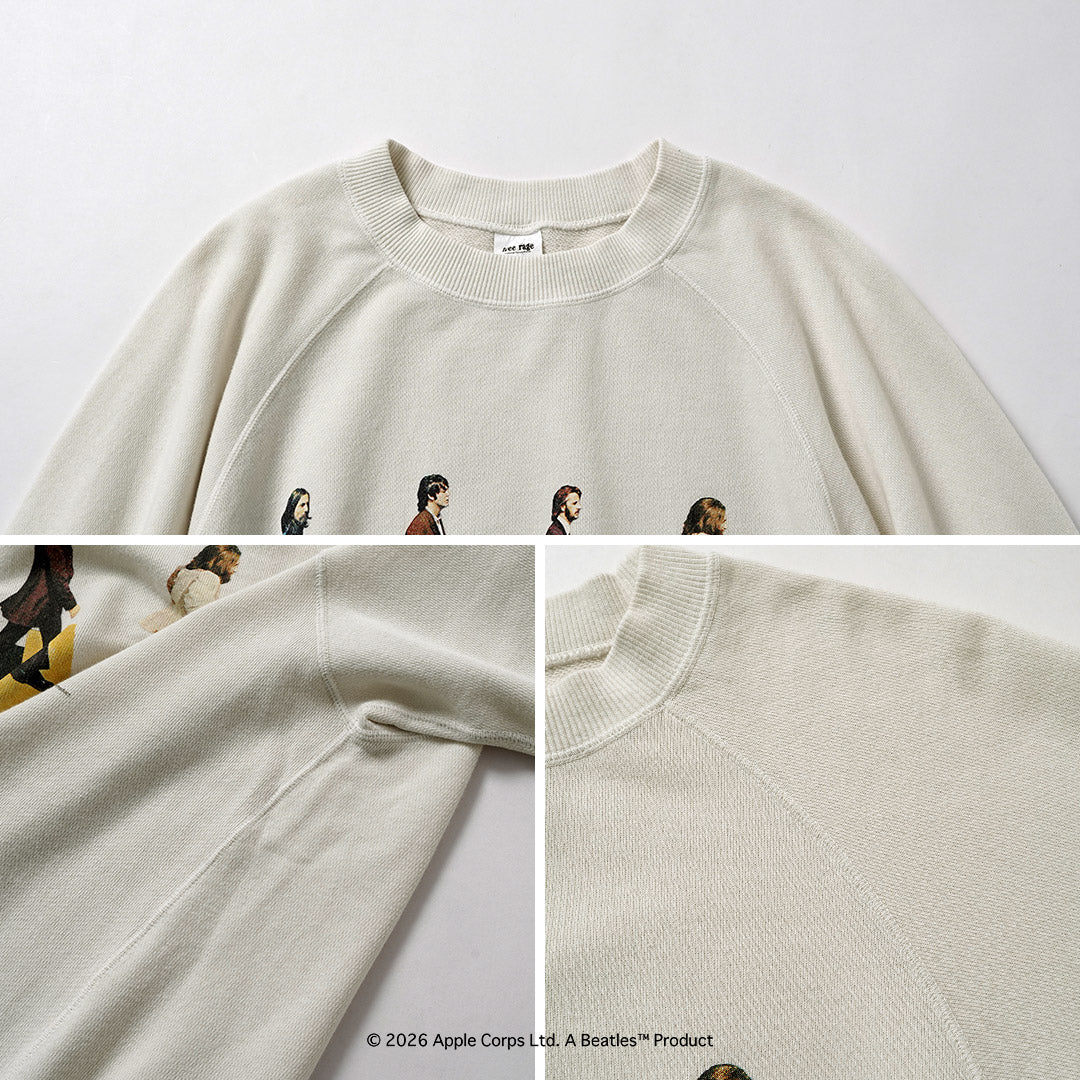 FREE RAGE / 비틀즈 × FREE RAGE Last Recording Raglan Crew 스웨트셔츠