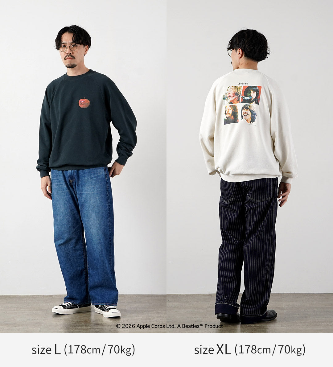 FREE RAGE / 비틀즈 × FREE RAGE Last Release Raglan Crew 스웨트셔츠