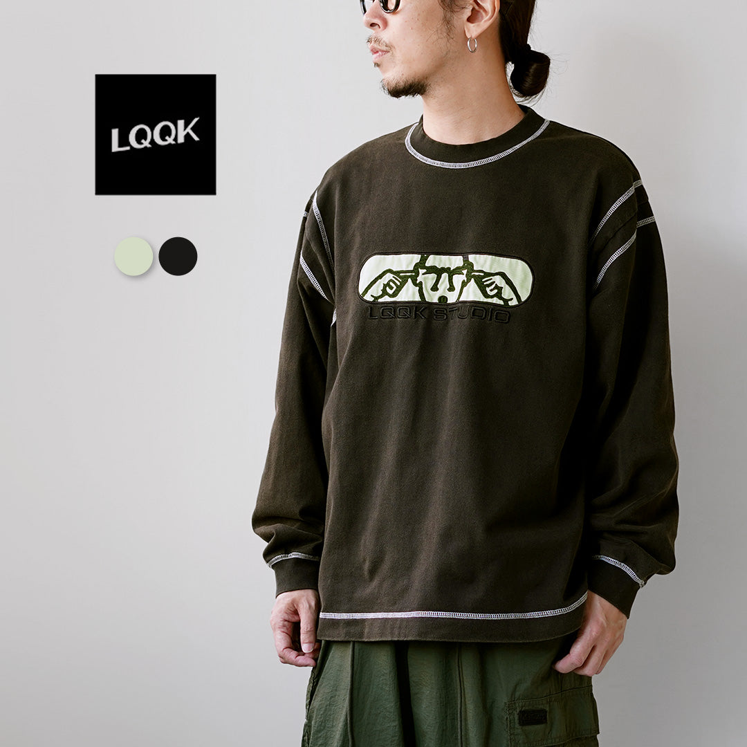 LQQK STUDIO / Graphic Stitch Crew Neck Long Sleeve T-Shirt