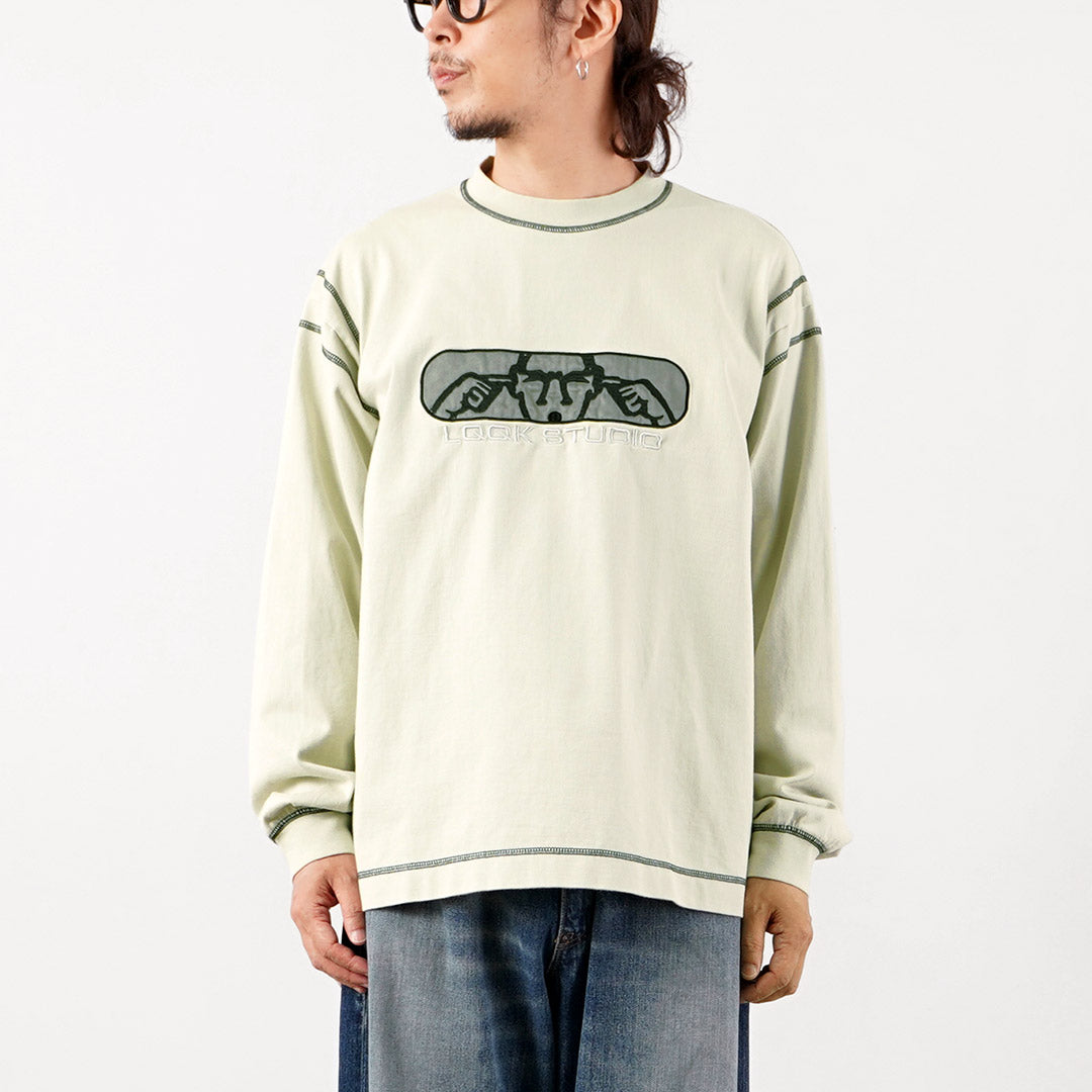 LQQK STUDIO / Graphic Stitch Crew Neck Long Sleeve T-Shirt
