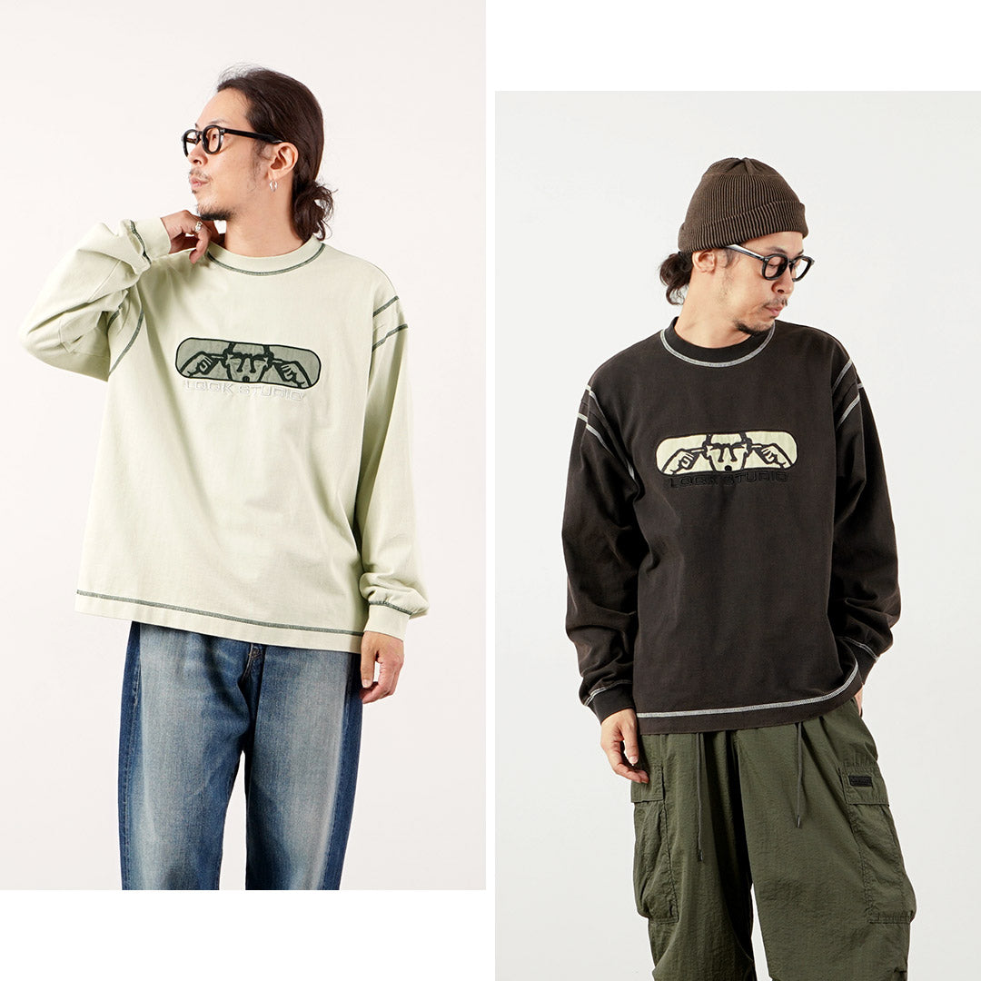 LQQK STUDIO / Graphic Stitch Crew Neck Long Sleeve T-Shirt