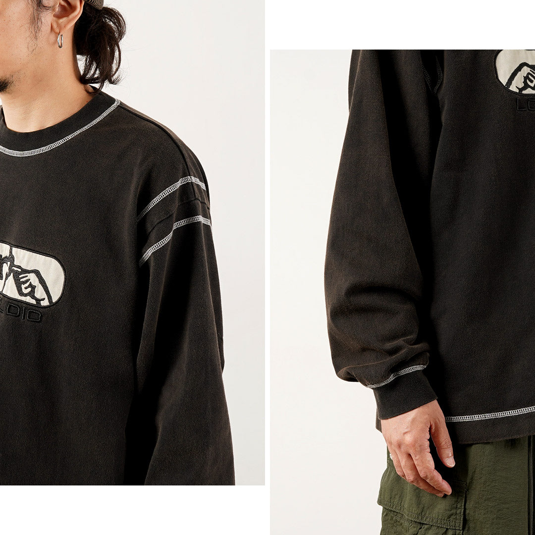LQQK STUDIO / Graphic Stitch Crew Neck Long Sleeve T-Shirt