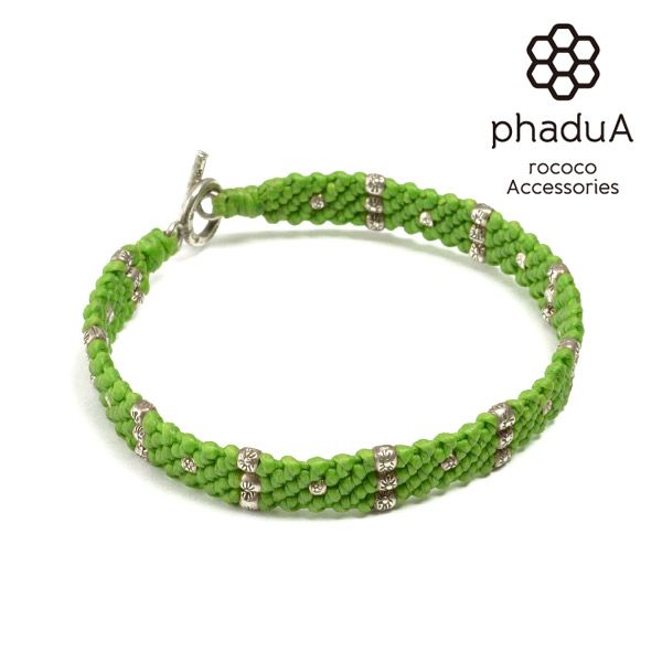 PHADUA / Wax Cord Silver Triple-Strand Bracelet