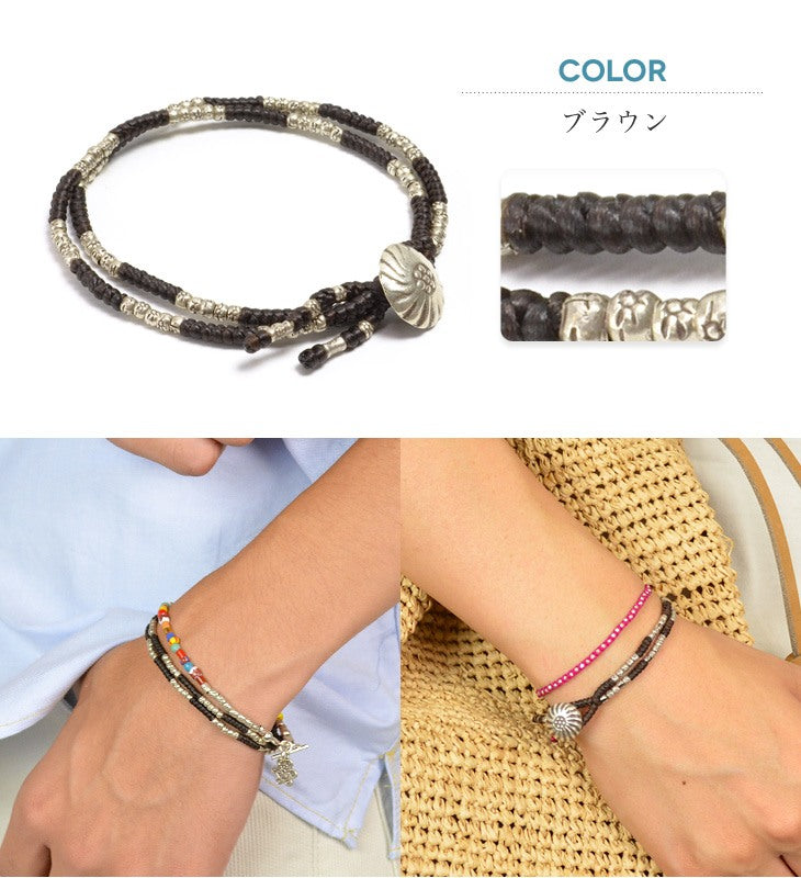 Brazalete de doble cadena Phadua / Wax Cord Concho