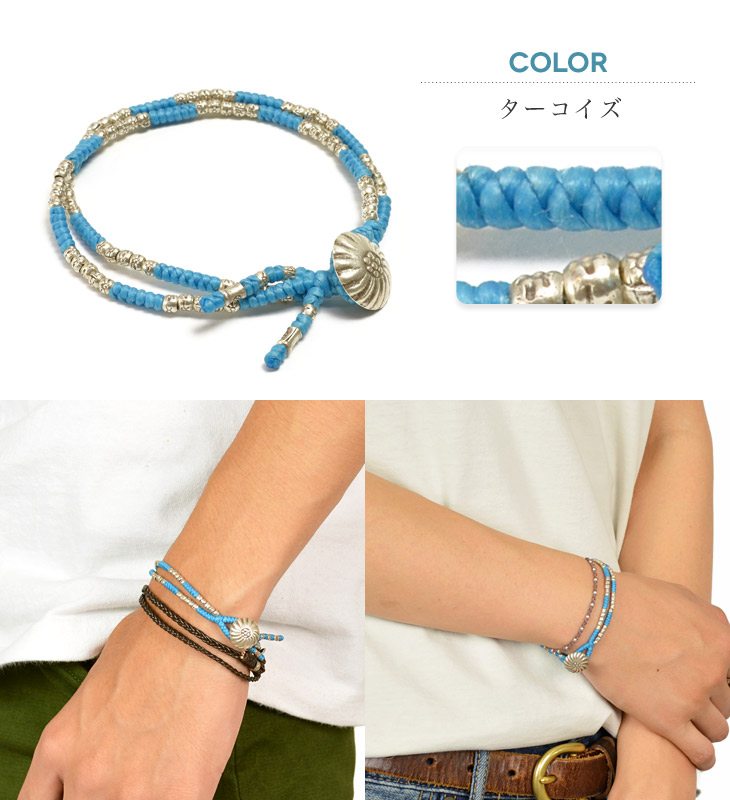 Brazalete de doble cadena Phadua / Wax Cord Concho