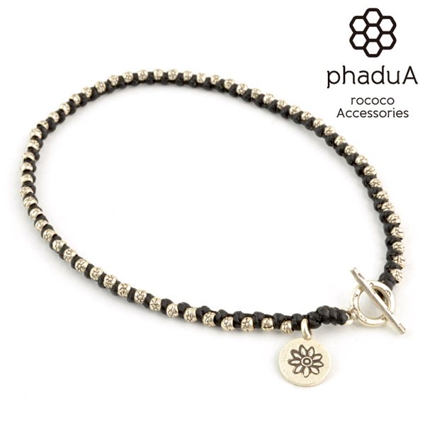 PHADUA / Wax cord silver series anklet