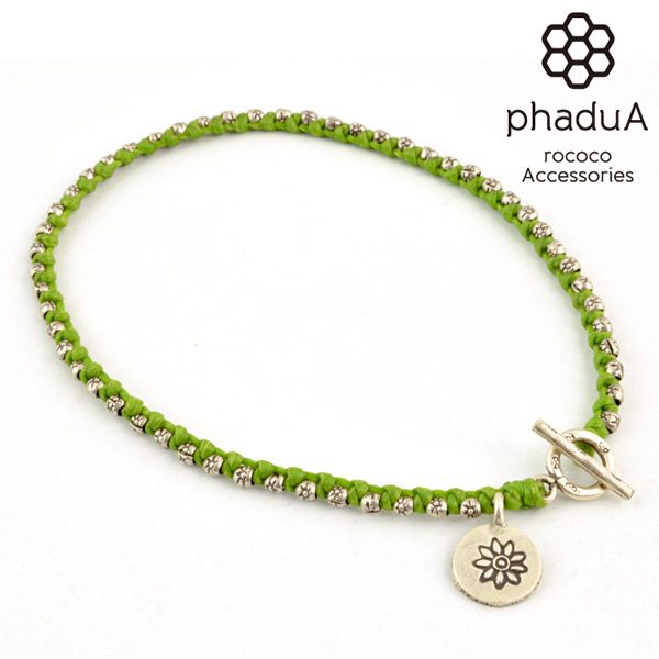 PHADUA / Wax cord silver series anklet