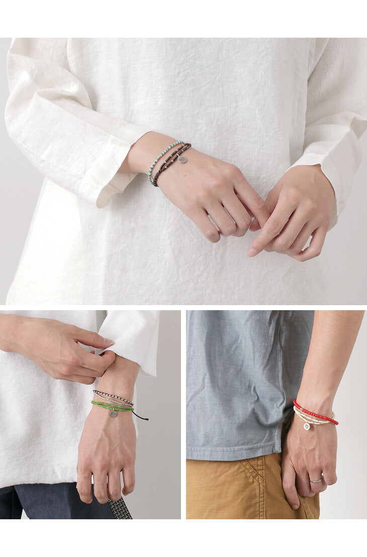 PHADUA / Wax Cord Silver Double-Strand Top Bracelet