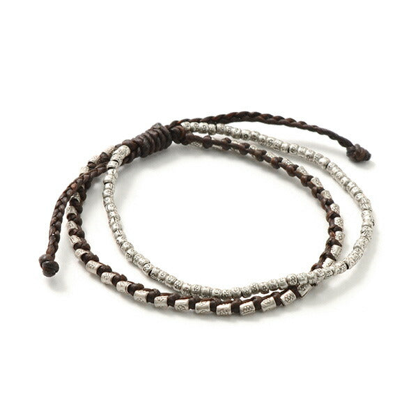 PHADUA / Double strand bracelet with silver waxed cord