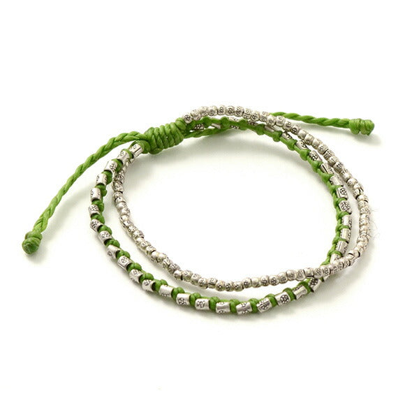 PHADUA / Double strand bracelet with silver waxed cord