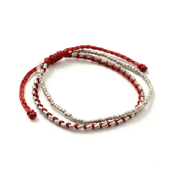 PHADUA / Double strand bracelet with silver waxed cord