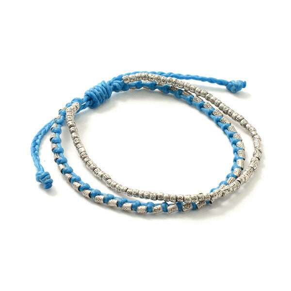 PHADUA / Double strand bracelet with silver waxed cord