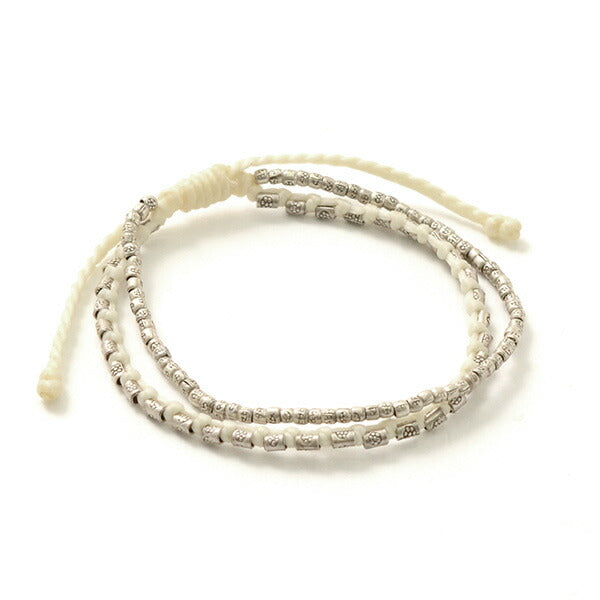 PHADUA / Double strand bracelet with silver waxed cord