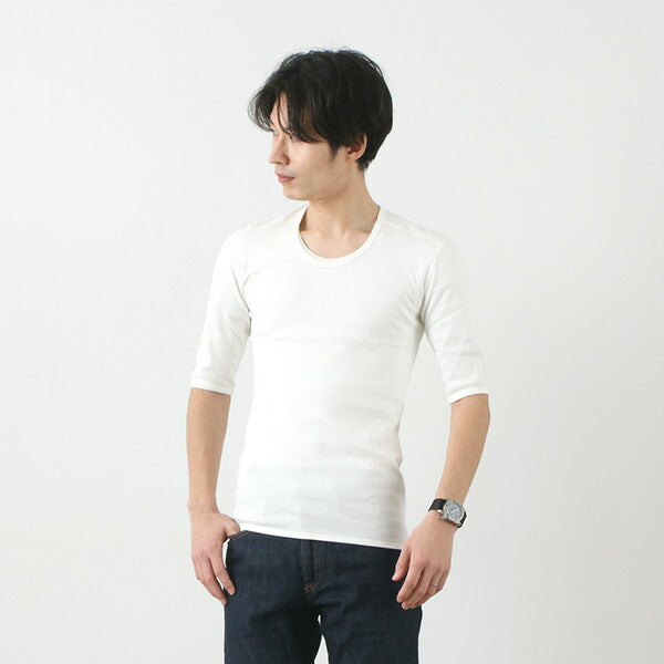 RE MADE IN TOKYO JAPAN / Perfect Inner Half Sleeve U-Neck