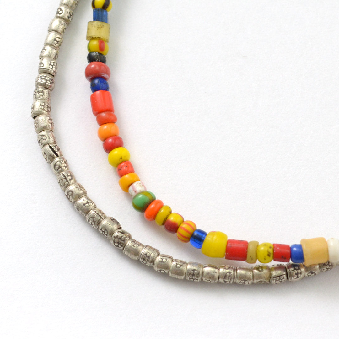 PHADUA / 2-strand waxed cord African bead anklet