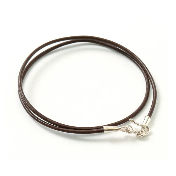 PHADUA / Leather choker necklace in Karen silver.