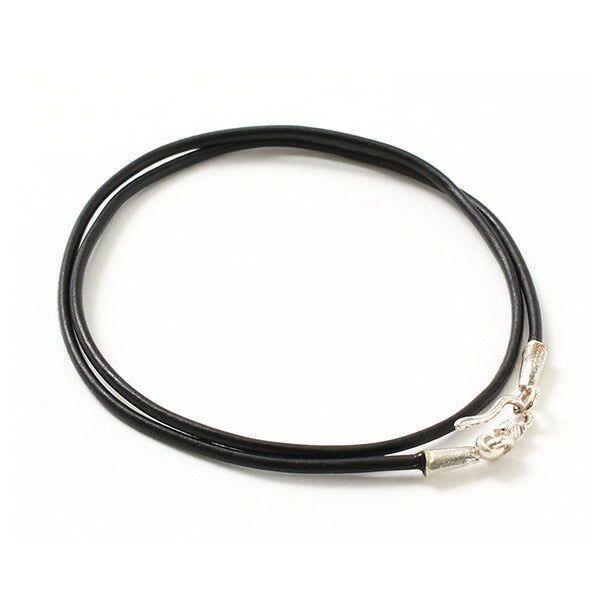 PHADUA / Leather choker necklace in Karen silver.