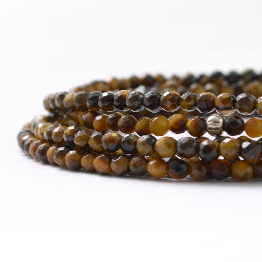 PHADUA / Tiger Eye 3mm Cut Bead Necklace