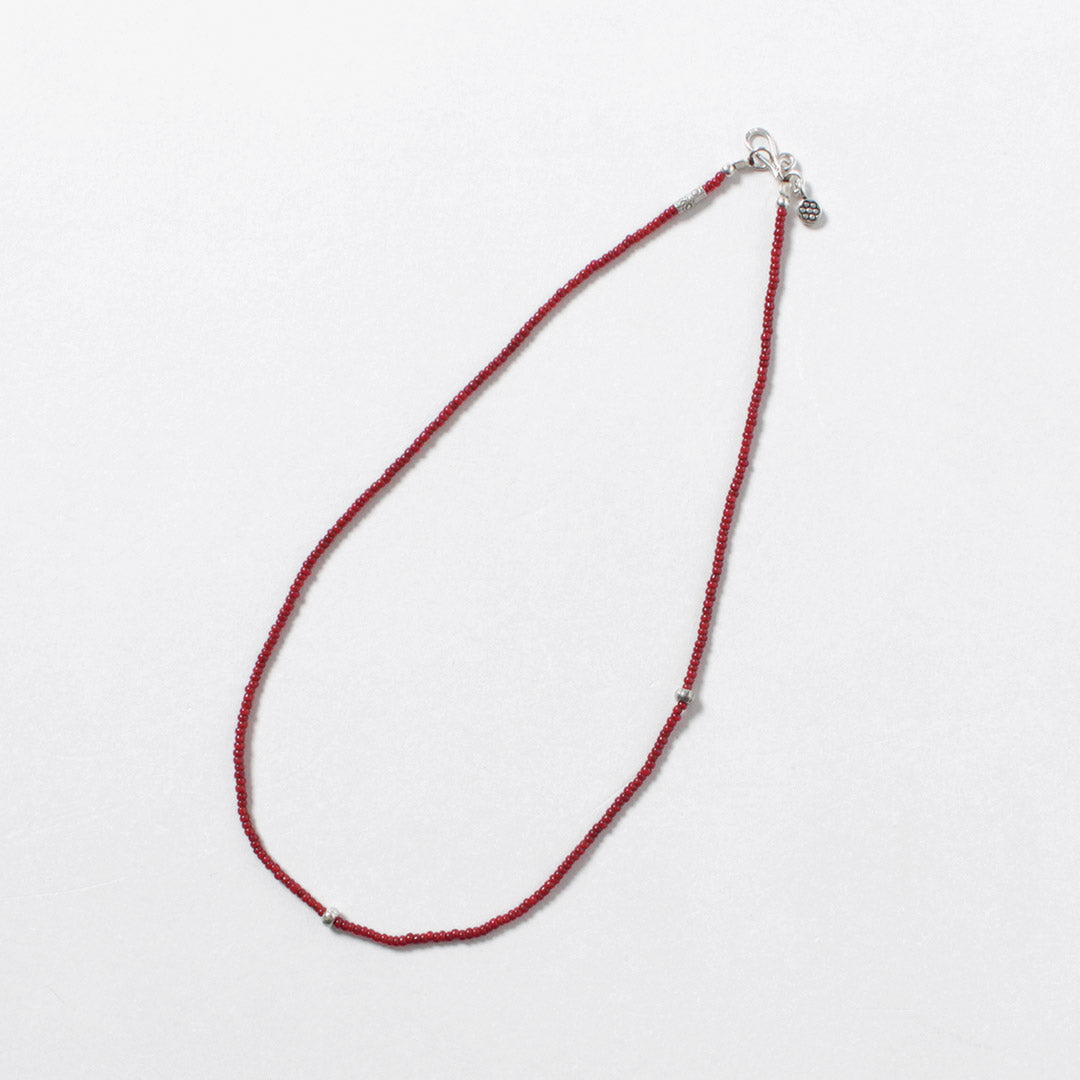 phaduA / White Heart Antique Beaded Necklace