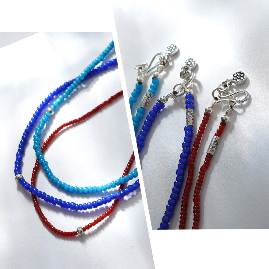 phaduA / Collar antiguo con cuentas de corazón blanco