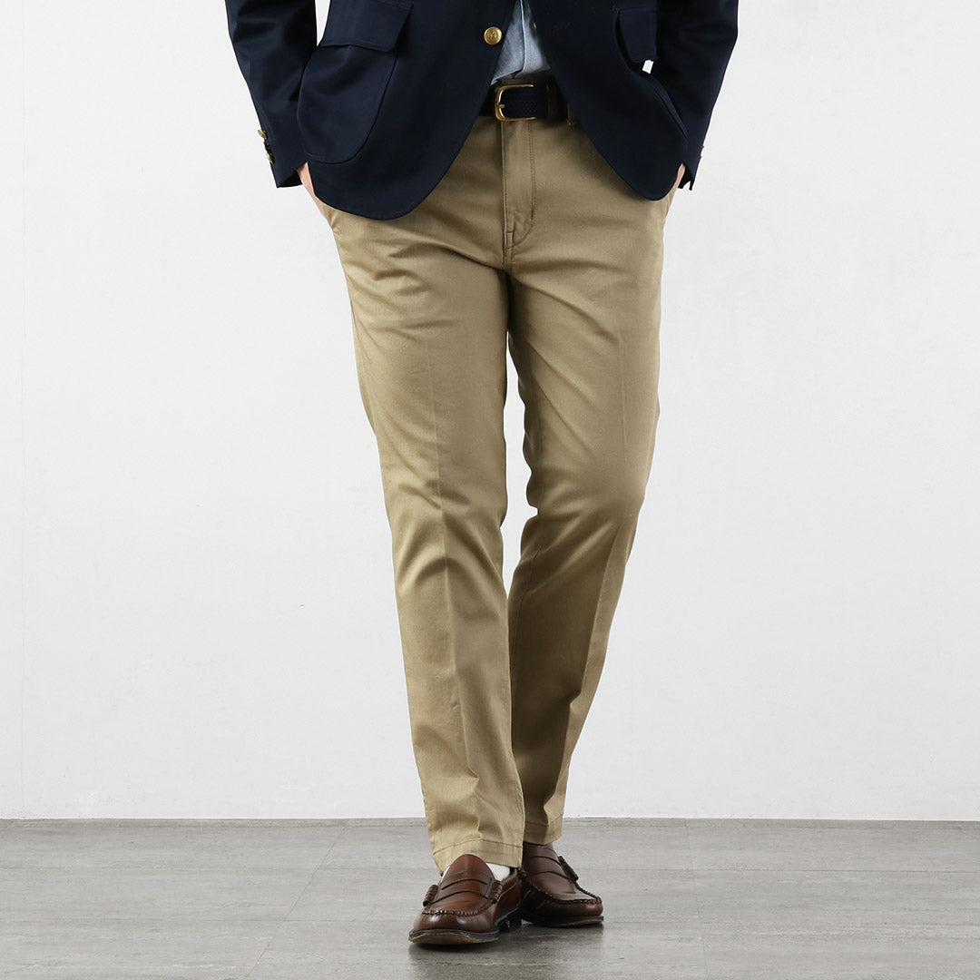 Blue refabric / Slim Tapered French Work Chino Trousers