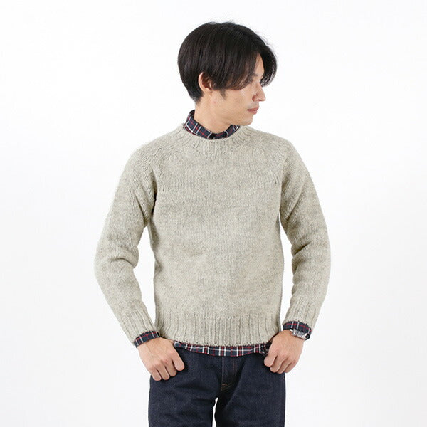 Harley of Scotland / M3480-7 Shetland Mid Dauge Crew Neck Treen