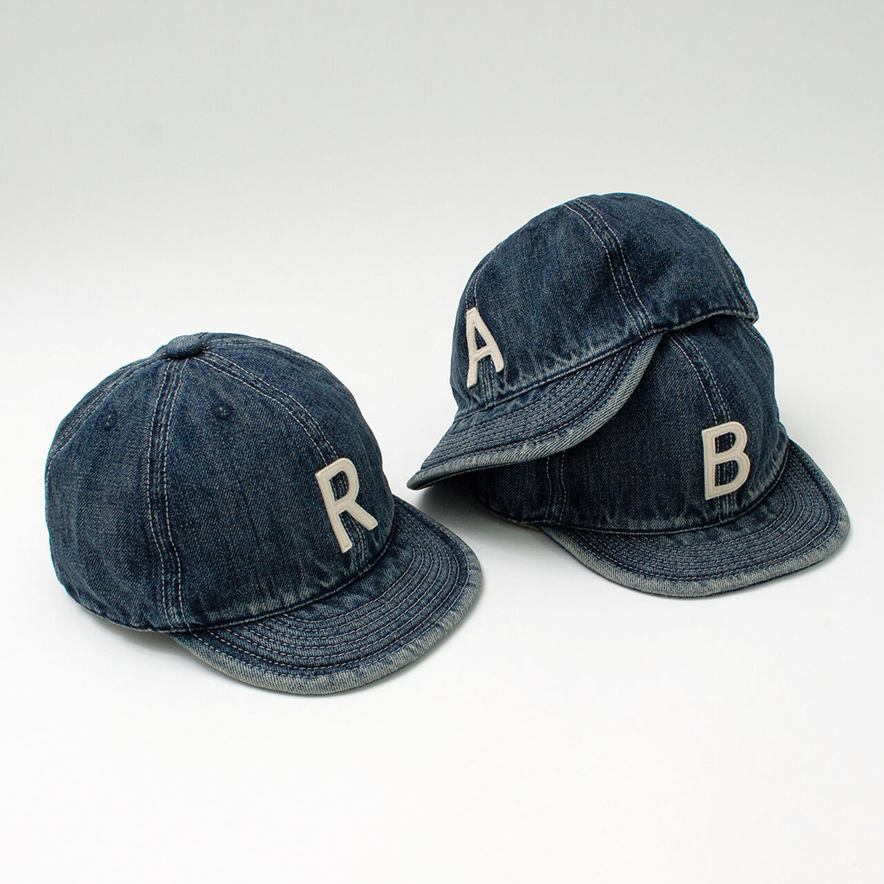 Special Order Selvage denim cap with initials badge,, large image number 3