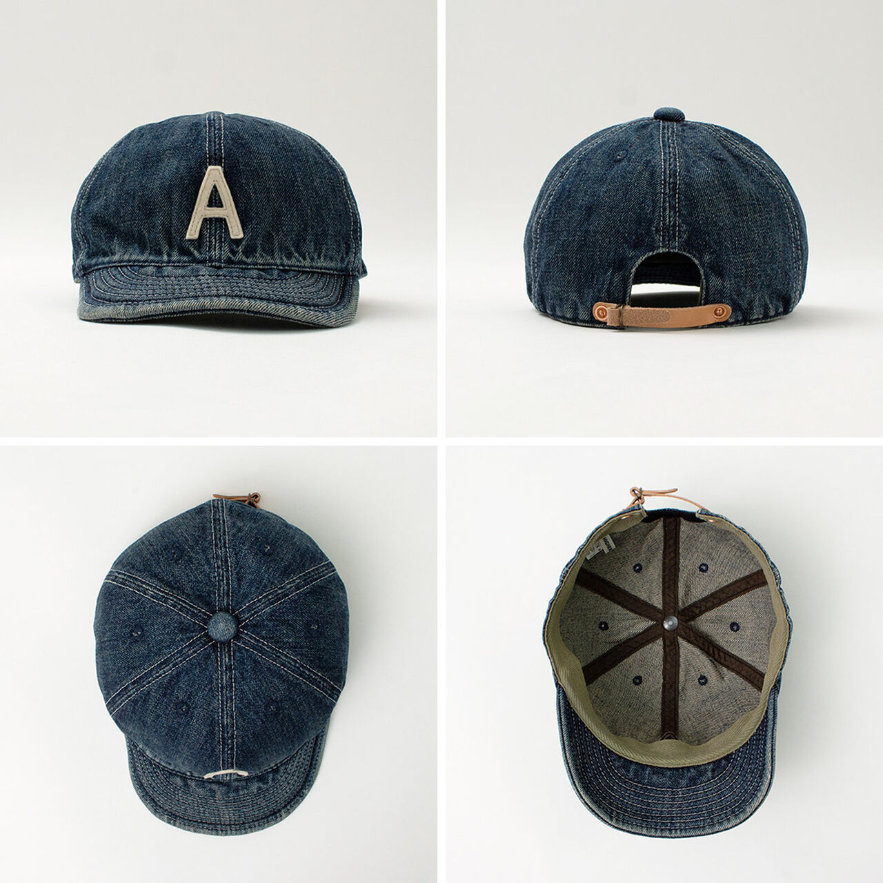 Special Order Selvage denim cap with initials badge,, large image number 12