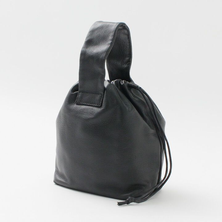 Drawstring Tote Cowhide Leather