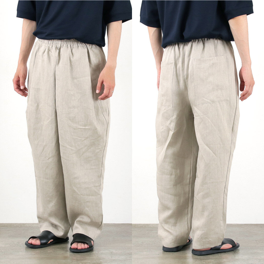 Vintage Linen Wide Tucked Easy Pants