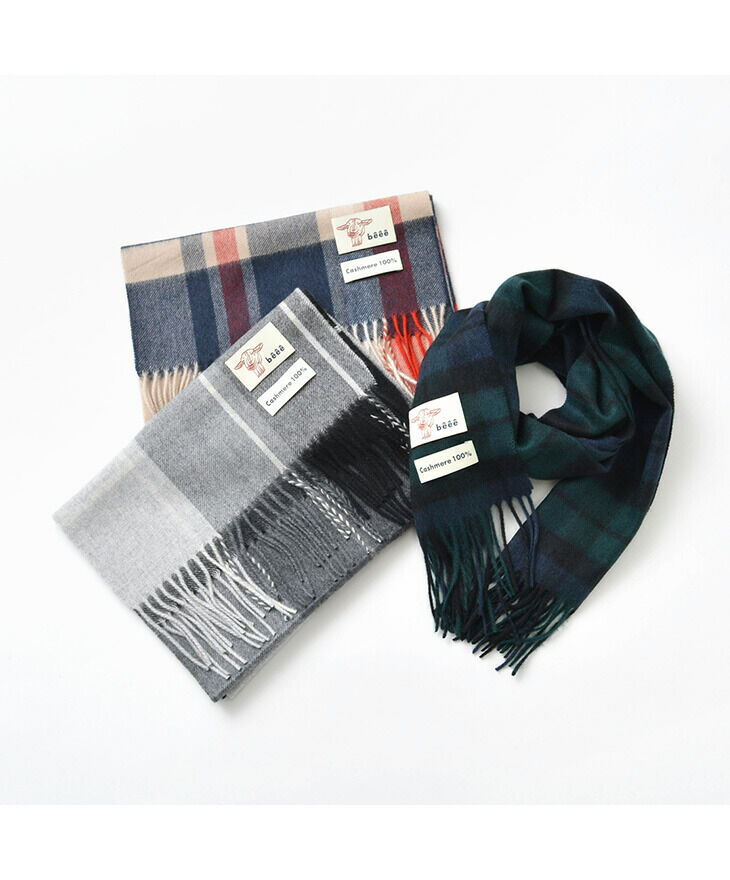 BEEE CH30&CH60 checked cashmere scarf M