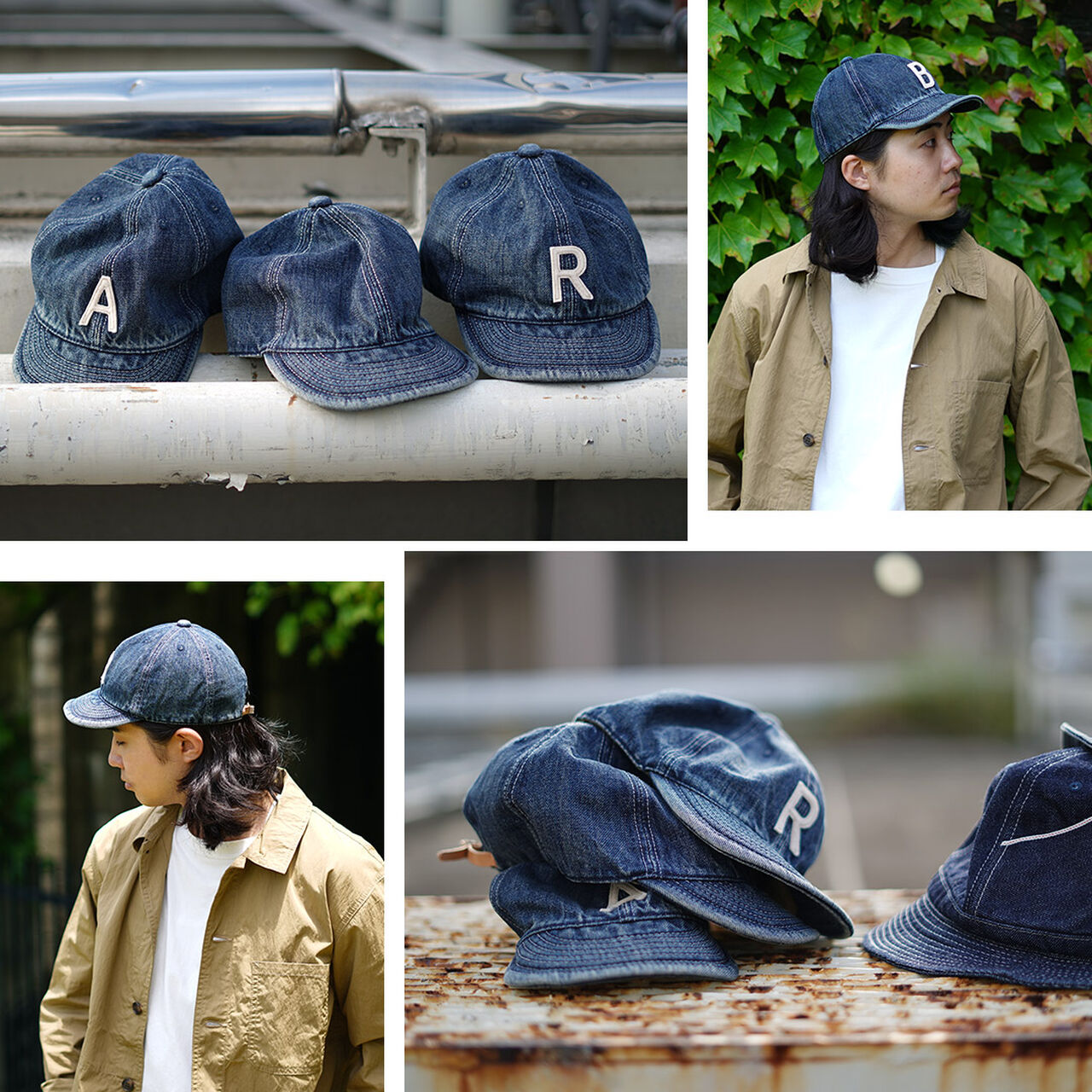 Special Order Selvage denim cap with initials badge,, large image number 5