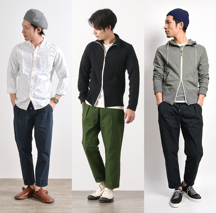 RE MADE IN TOKYO JAP Wide Tapered Tucked Ankle Pants