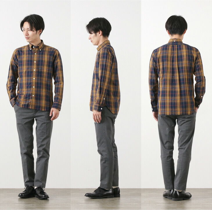 ROCO Cotton Linen Madras Check Button-down Shirt