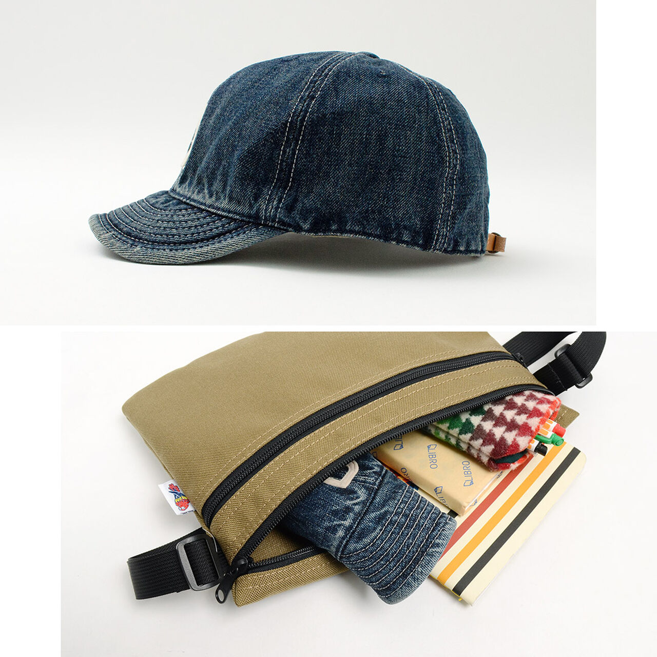 Special Order Selvage denim cap with initials badge,, large image number 10