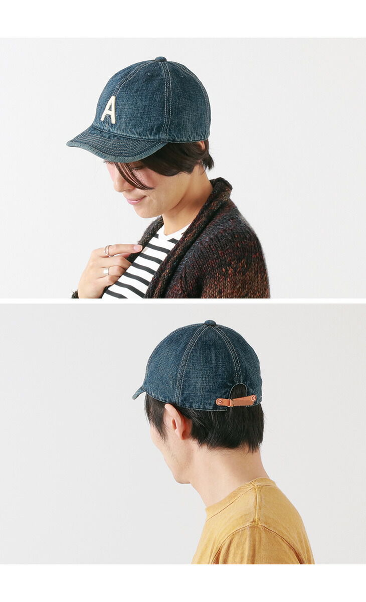 Special order selvage denim cap with initials badge