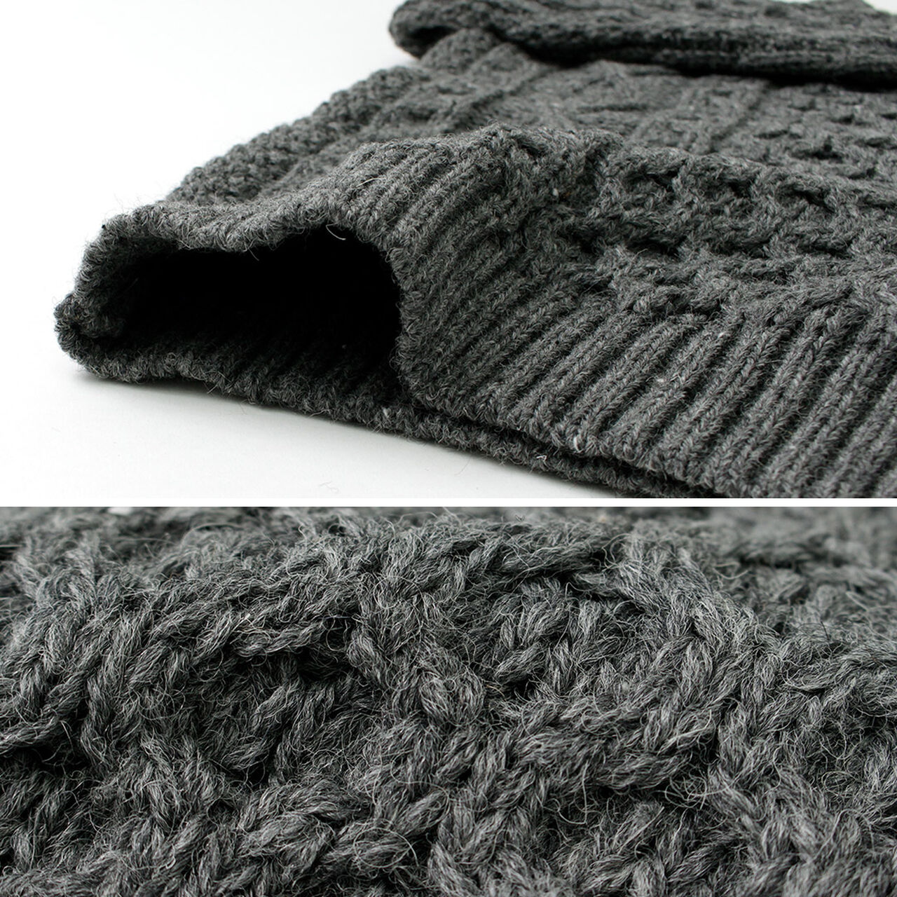 Aran Crafts Irish Soft Cable Knitted Wool Crew Neck Unisex Sweater
