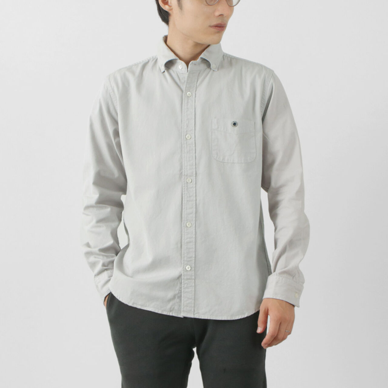 Color Special Order Ox Long Sleeve Button Down Shirt,Grey, large image number 0