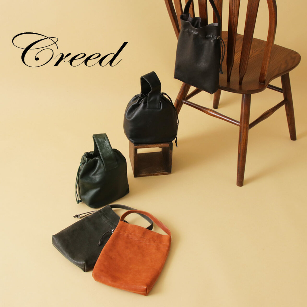 CREED Drawstring Tote Horse Leather